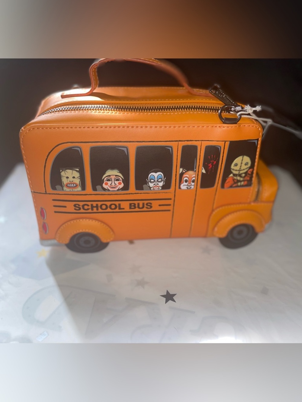 Loungefly Trick 'R Treat School Bus Glow-in-the-Dark Figural Crossbody Bag